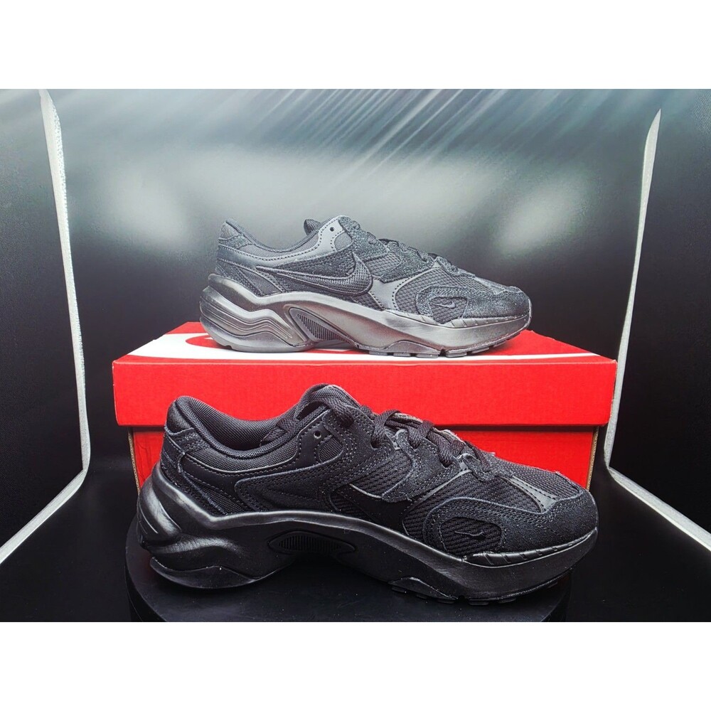 Nike AL8 Triple Black Low Top Lace-Up Suede Sneaker SIZE US 6.5 WOMEN/5 MEN